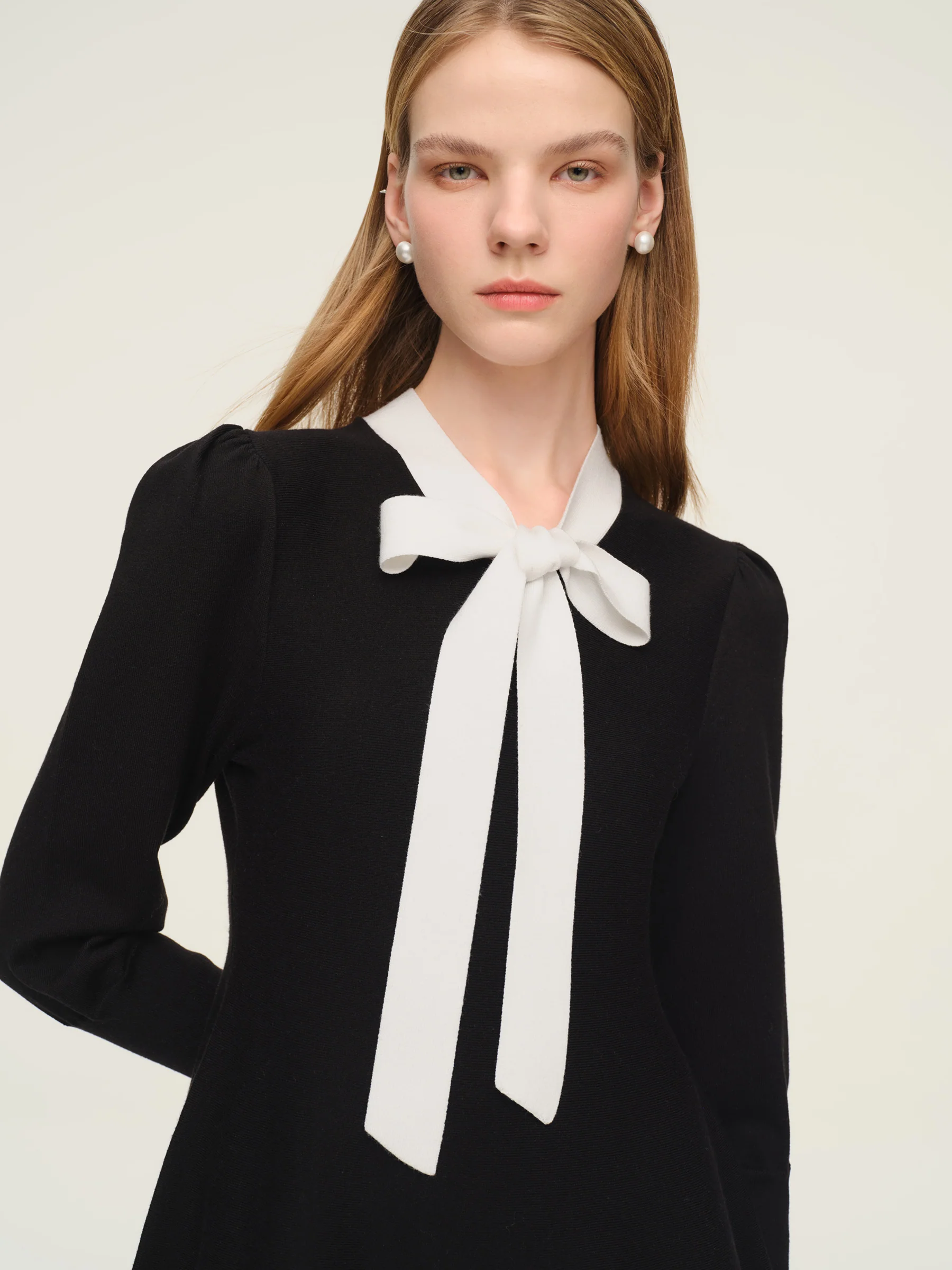 Tencel Blend Tie Front Women Knit Mini Dress - Image 5