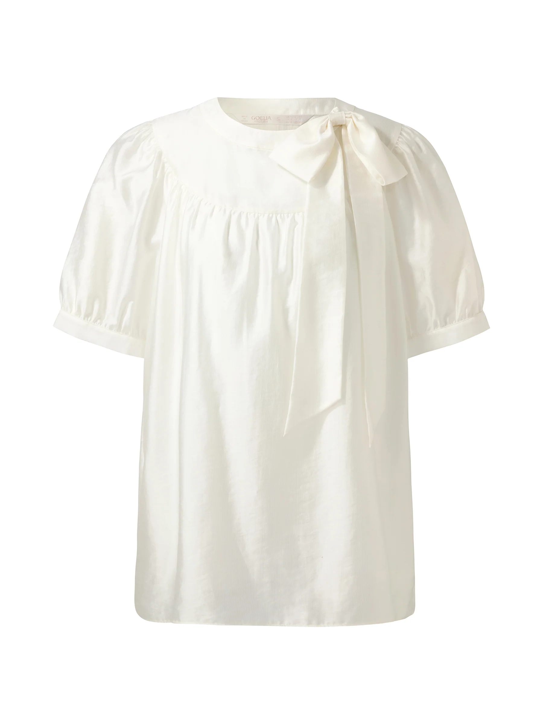 Tencel Blend Women Puff-sleeved Blouse - Image 8