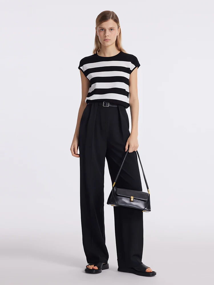 Tencel Striped Knitted Women Tank Top - Image 4