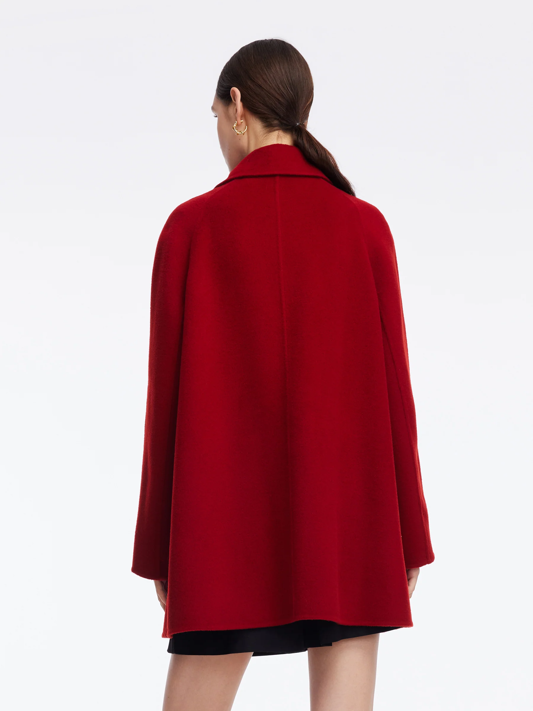 Tencel Wool Blend Double-Faced Women Coat With Detachable Collar - Image 8