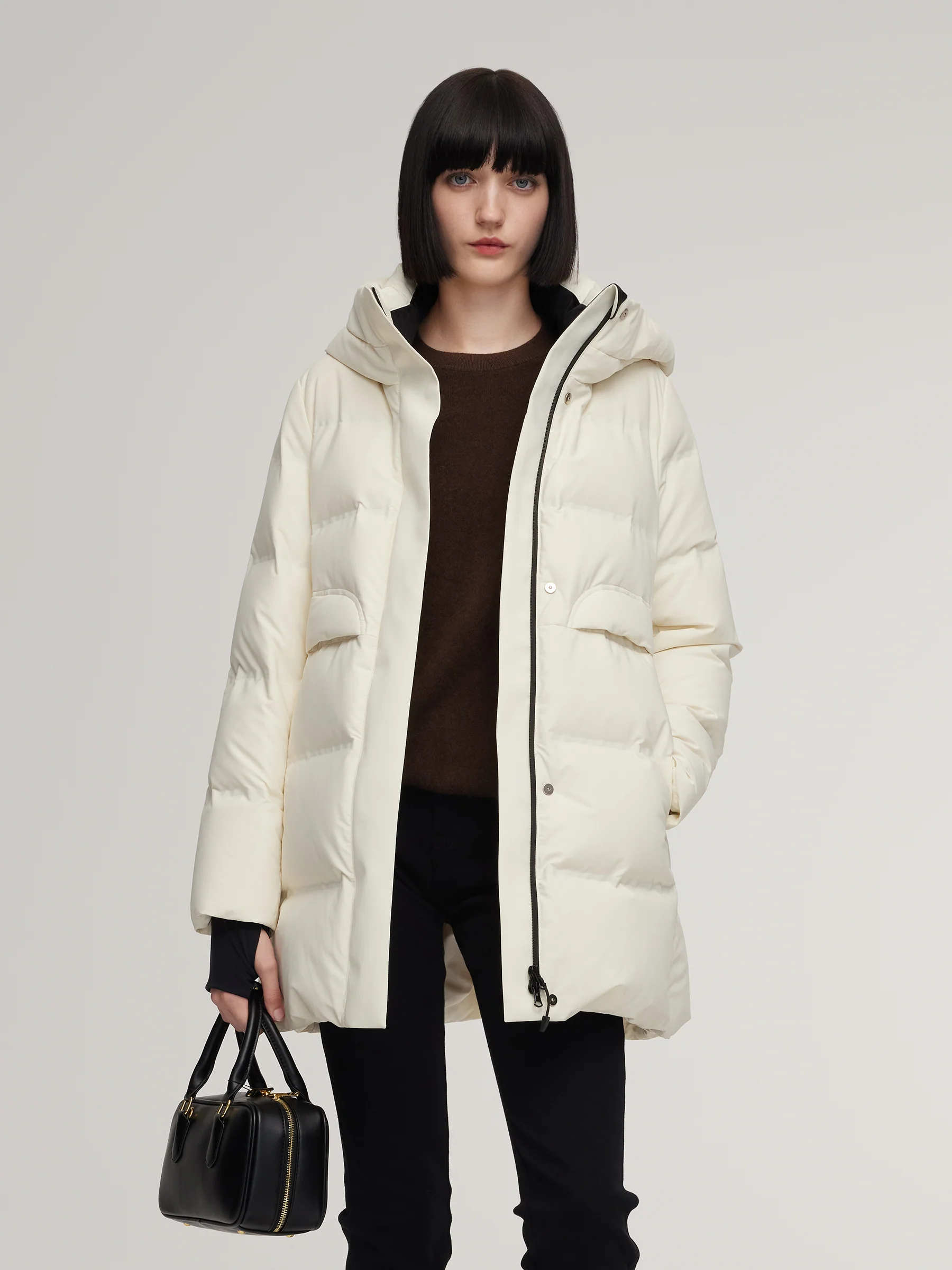 Thermal Tech Back Hooded Goose Down Coat - Image 3