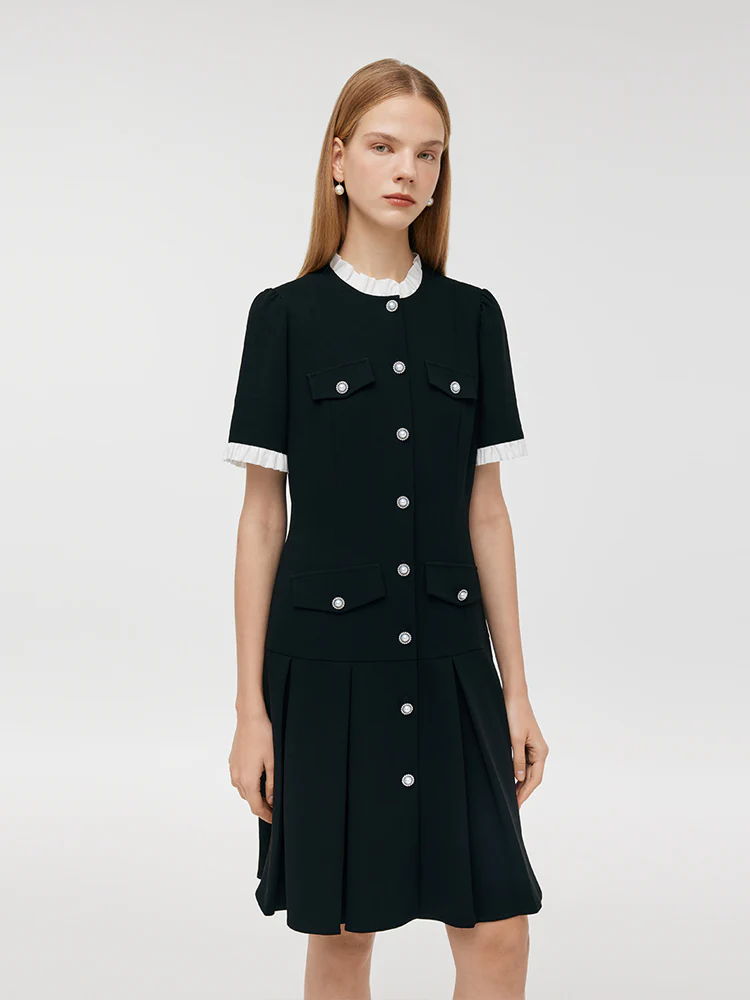 Triacetate Ruffle Women Mini Dress - Image 5