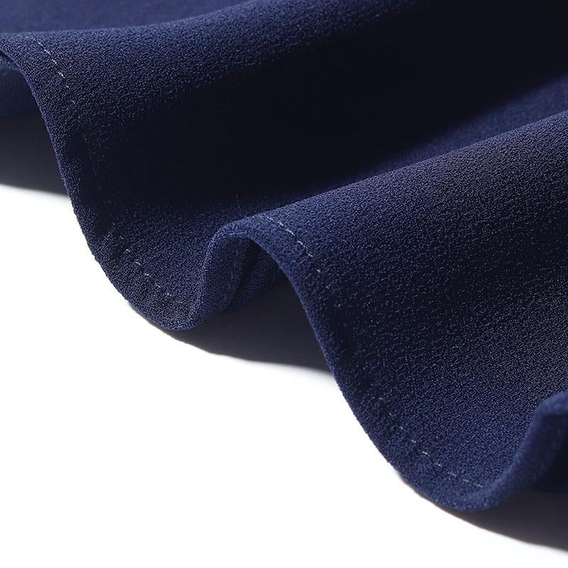 Triacetate Stand Collar Gathered Waist Midi Dress - Image 6