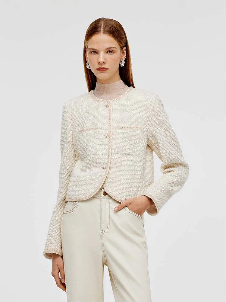 Tweed Boxy Women Crop Jacket - Image 4
