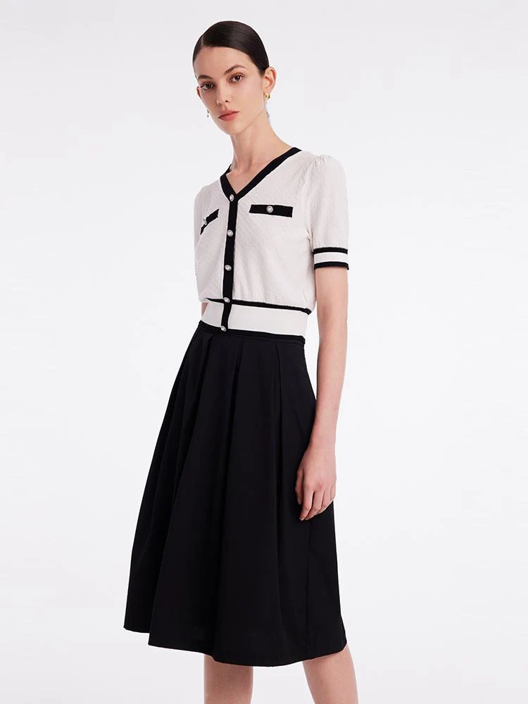 Pre-Order Classic Jacquard Knit Top And Half Women Skirt Two-Piece Set - Image 4