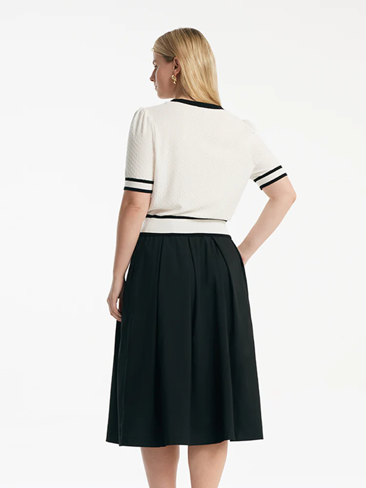 Pre-Order Classic Jacquard Knit Top And Half Women Skirt Two-Piece Set - Image 8