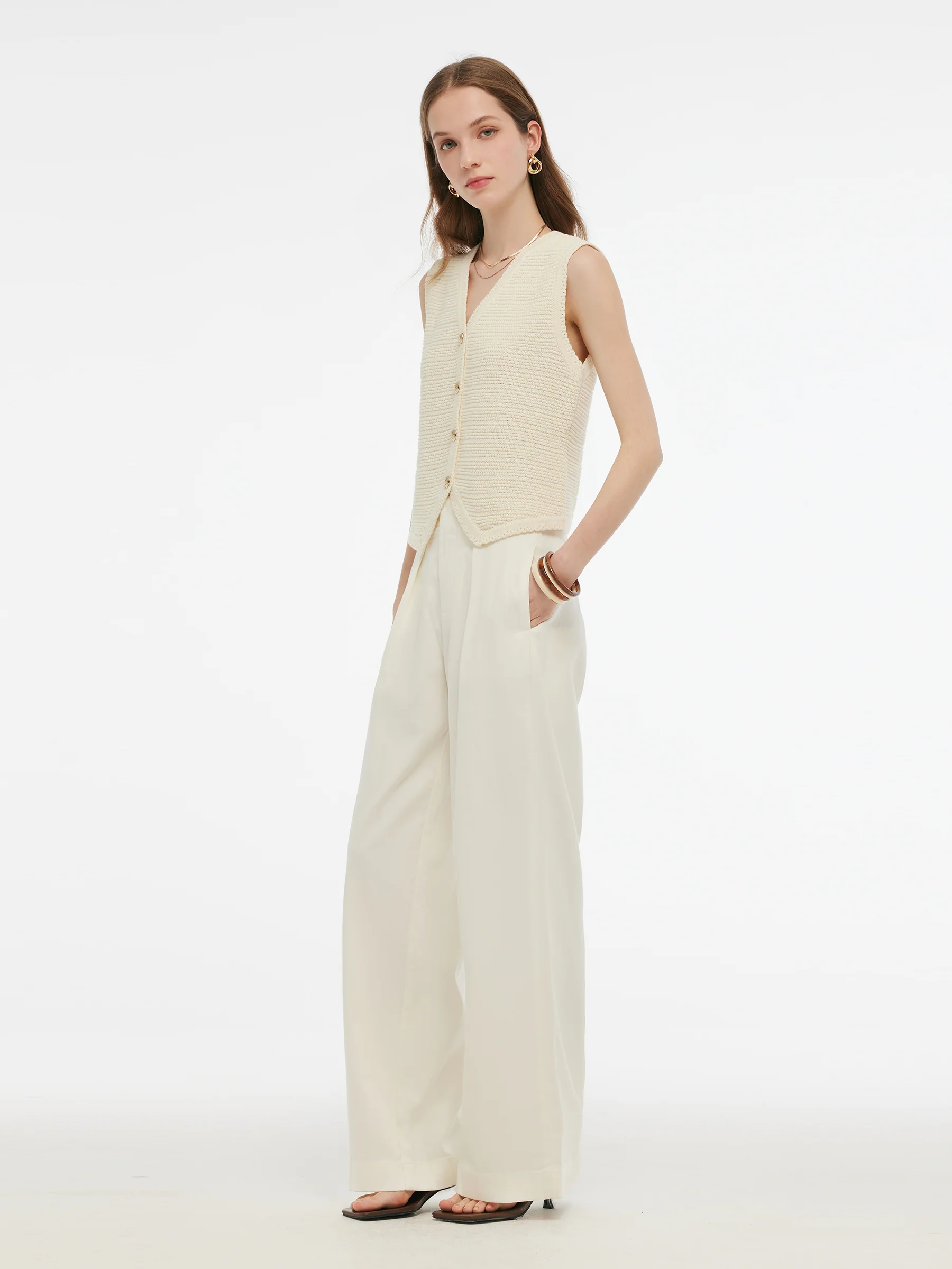V-Neck Slim Fit Women Knit Vest