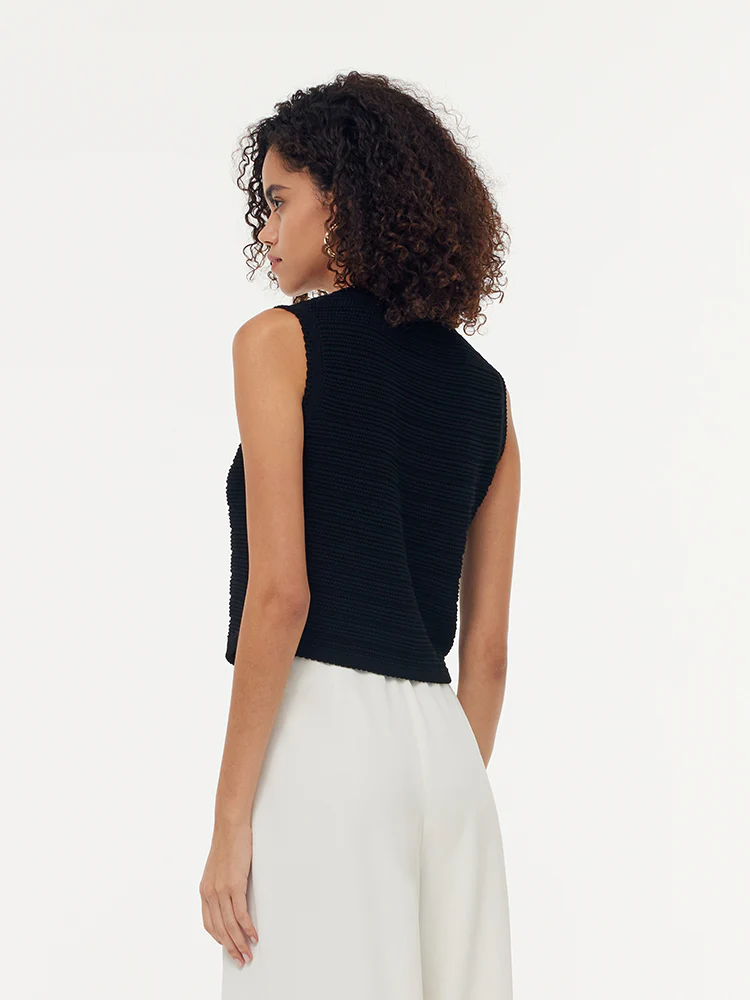 V-Neck Slim Fit Women Knit Vest - Image 12