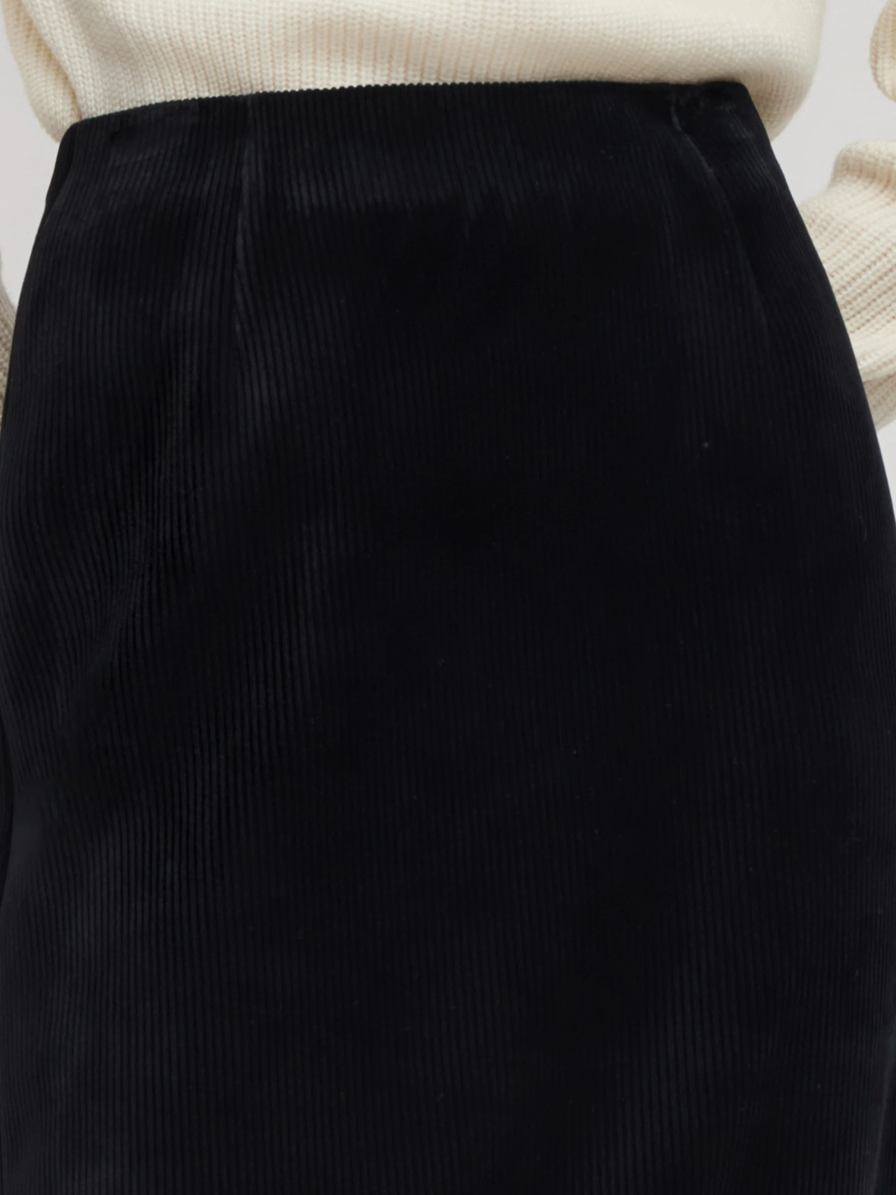 Velvet Ribbed Knit Women Column Skirt - Image 6