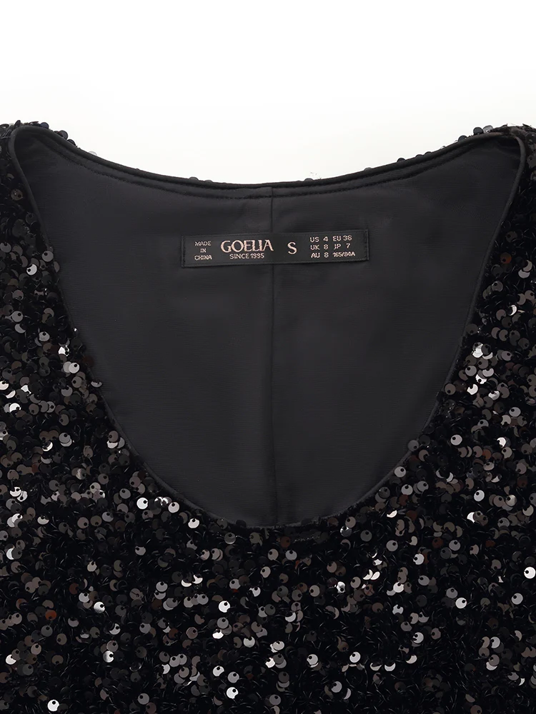Velvet Sequins Women Mini Vest Dress - Image 10