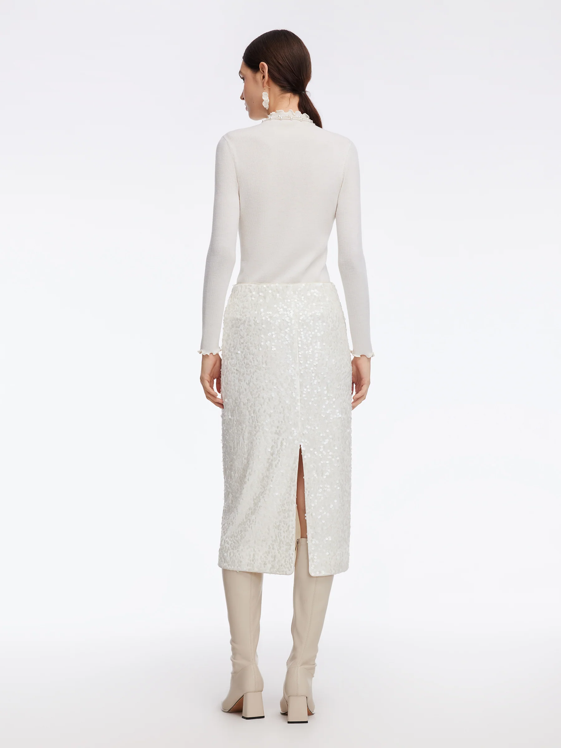 Velvet Sequins Women Pencil Skirt - Image 3