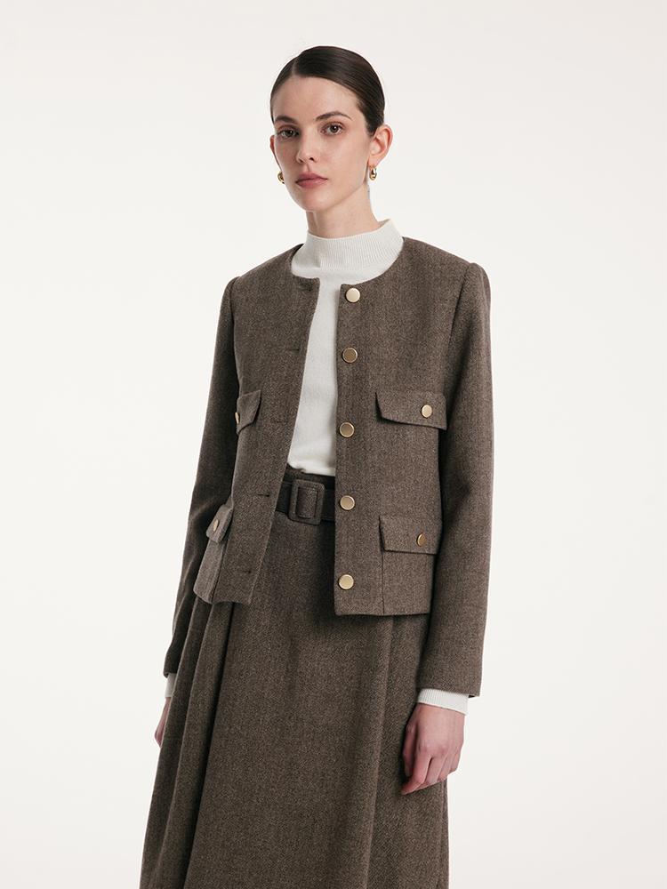 Washable Woolen Classic Women Jacket - Image 3