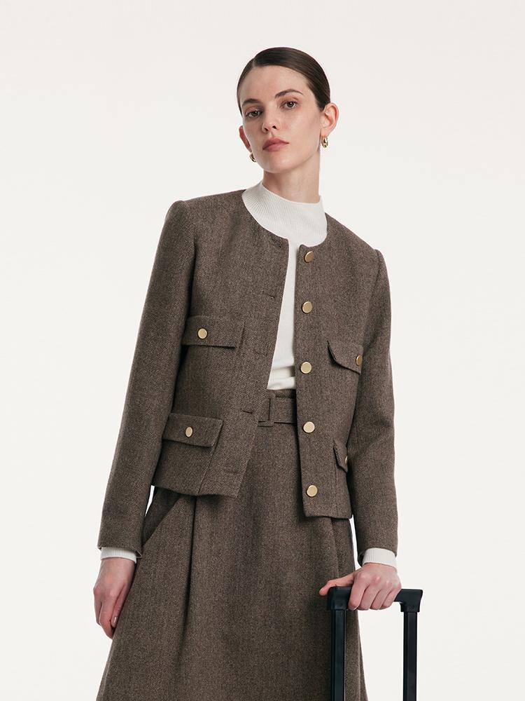 Washable Woolen Classic Women Jacket - Image 4