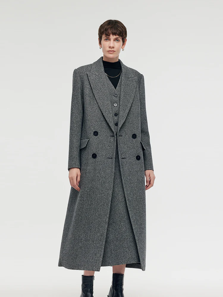 Washable Wool Lapel Unisex Overcoat - Image 3