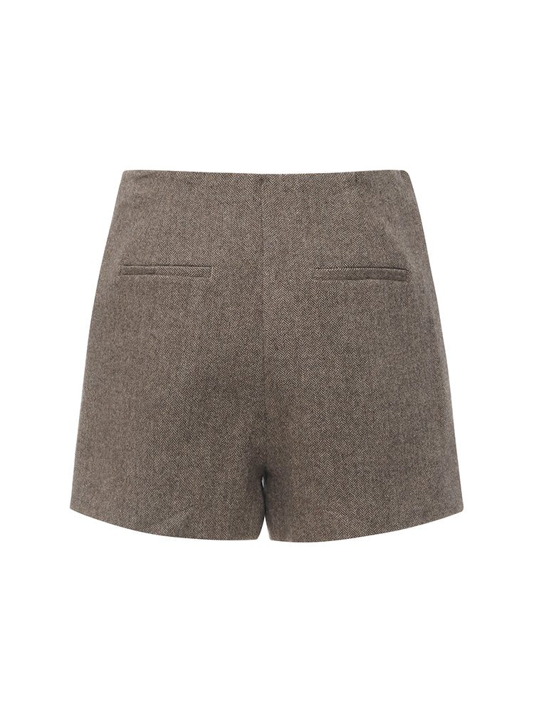 Brown Washable Wool Women Shorts - Image 7