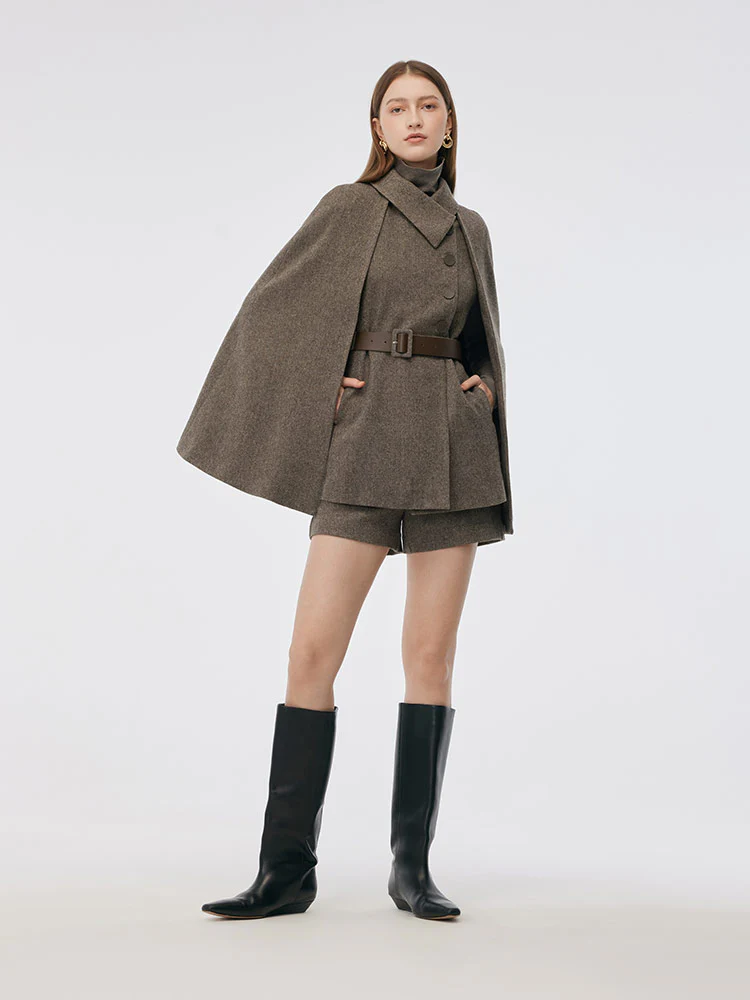 100% Washable Wool Cape And Vest Two-Piece Set - Image 14