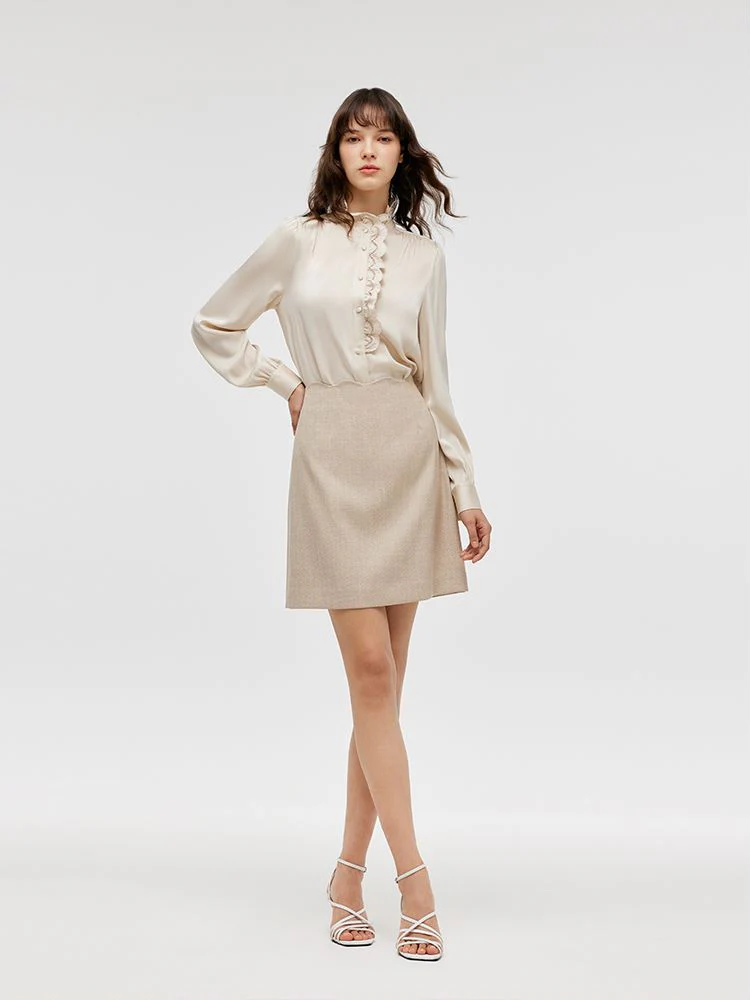 Wave-Cut Trim A-Line Women Skirt - Image 2