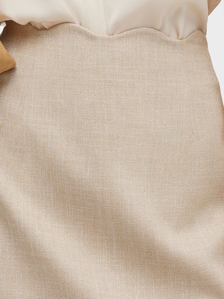 Wave-Cut Trim A-Line Women Skirt - Image 5