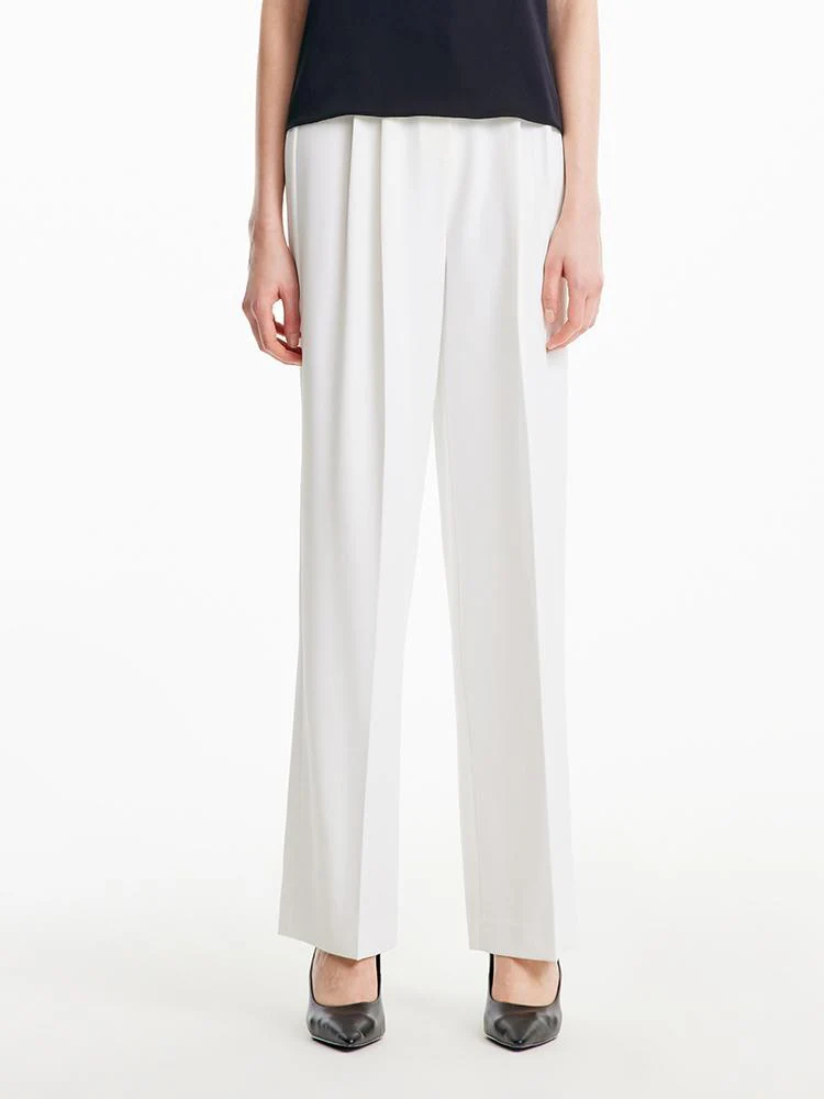 White Wide Leg Suit Pants - Image 4