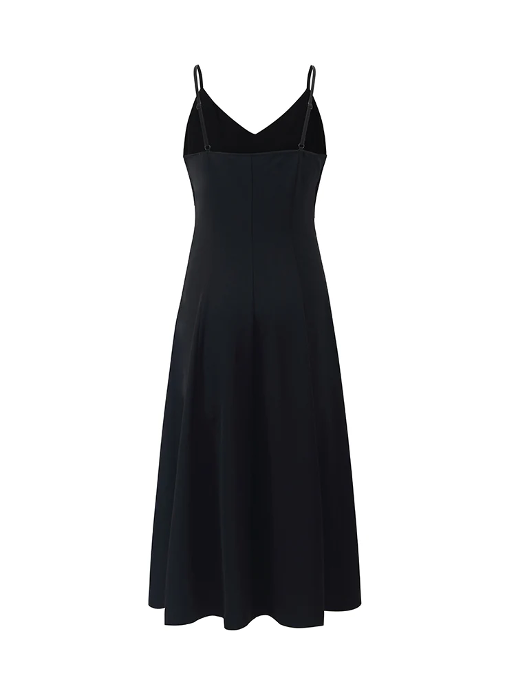 Women Spaghetti Strap Midi Dress With Detachable Chest Pads - Image 10