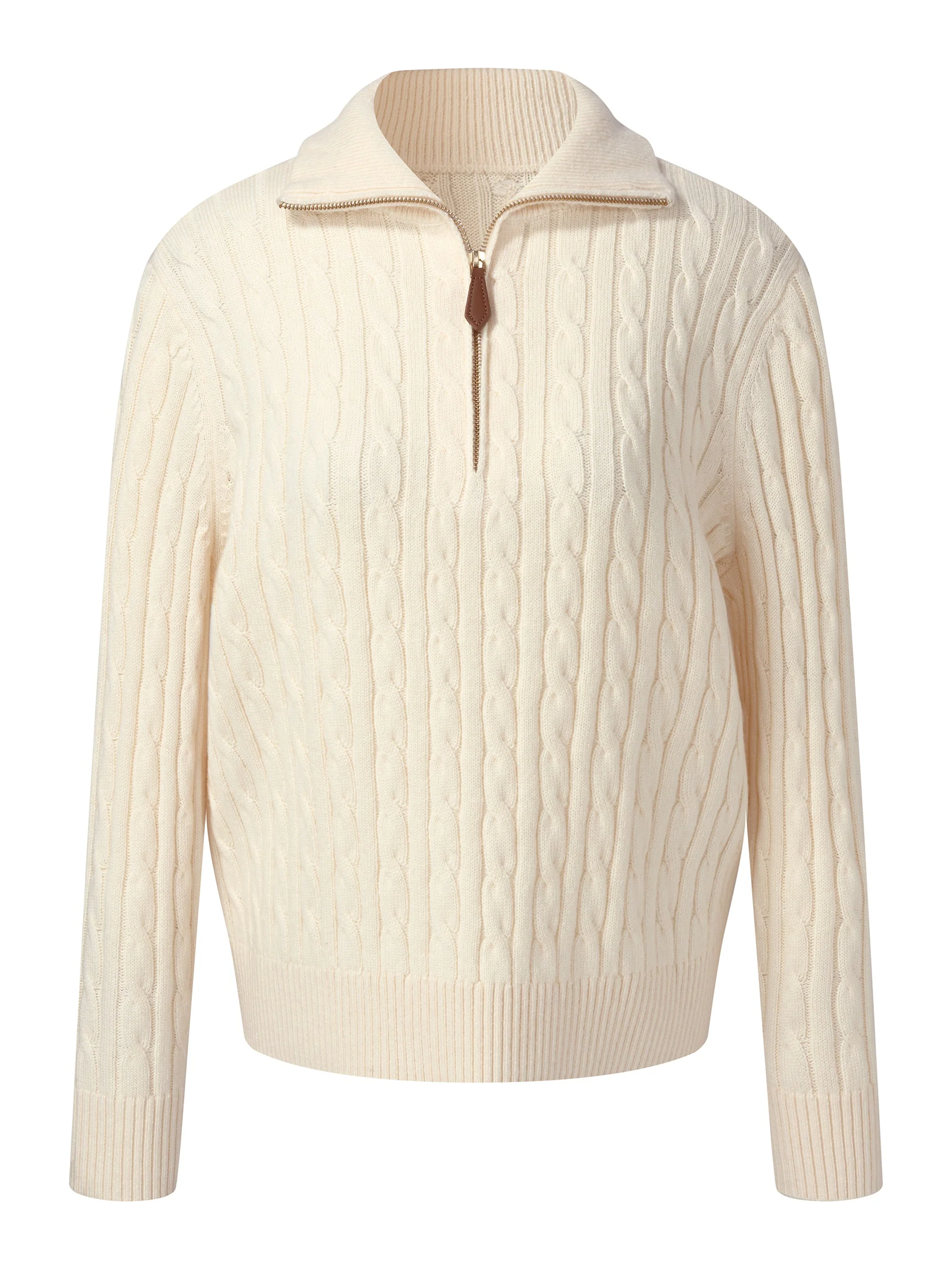 Wool Blend Half-Zip Women Sweater - Image 7