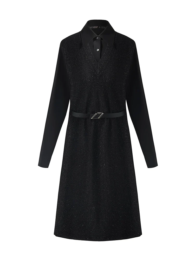 Wool Blend Patchwork Women Mini Dress - Image 6