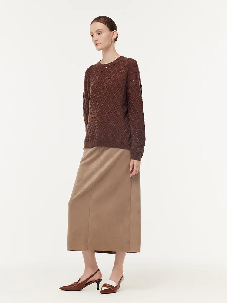 Wool Blend Sequins Women Sweater - Image 3