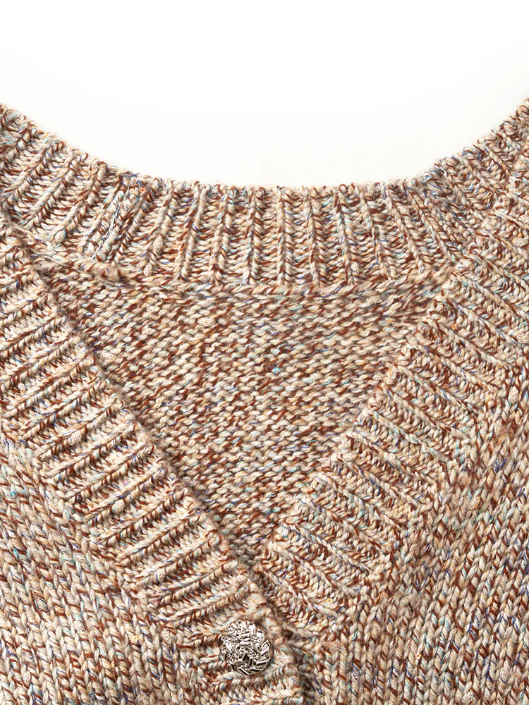 Wool Blend Single-Breasted Women Cardigan - Image 8