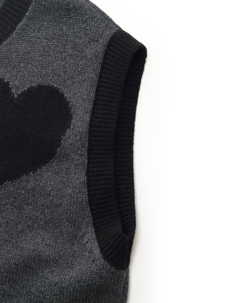 Wool Blend Vest And Mock Neck Top Two-Piece Set - Image 11