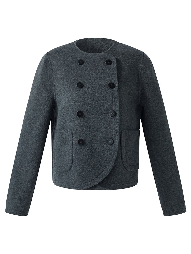 100% Wool Boxy Women Crop Jacket - Image 2