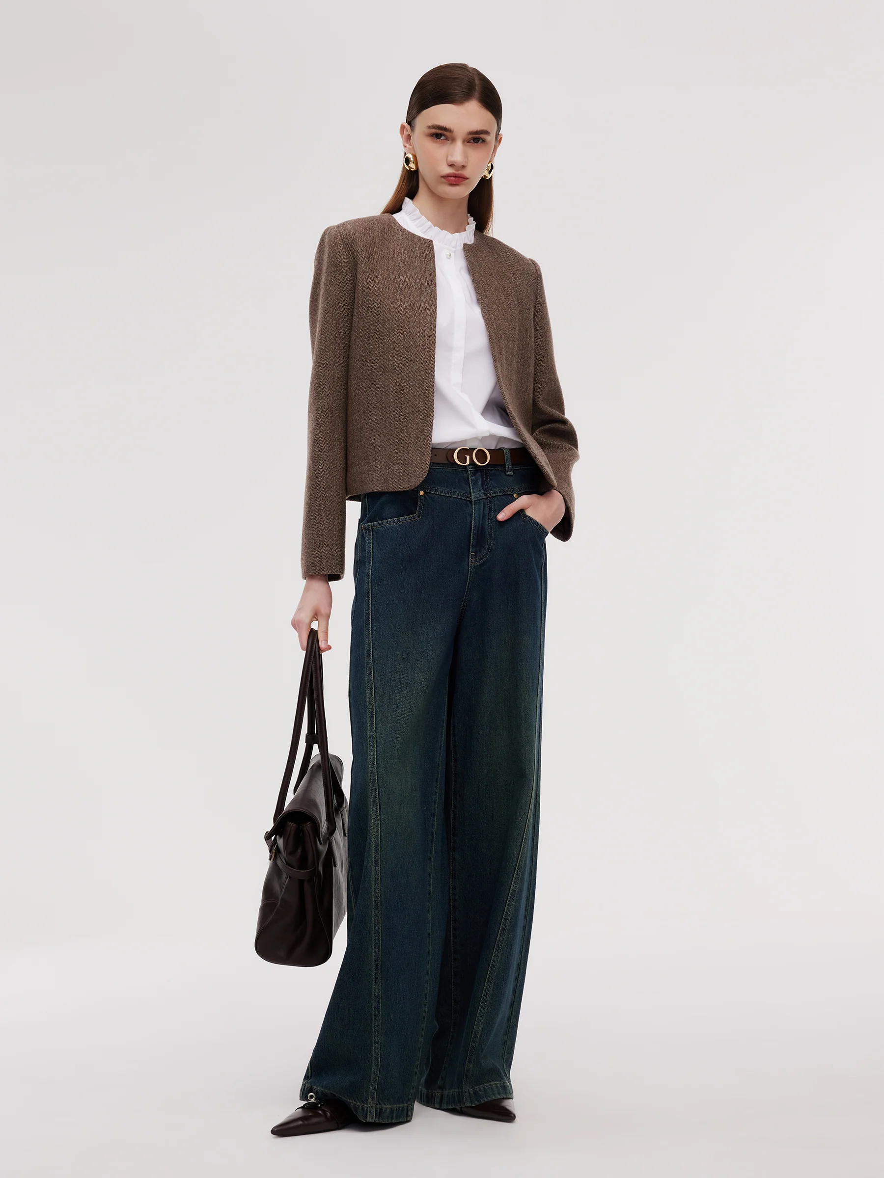 Washable Wool Round Neck Straight Fit Women Jacket - Image 3
