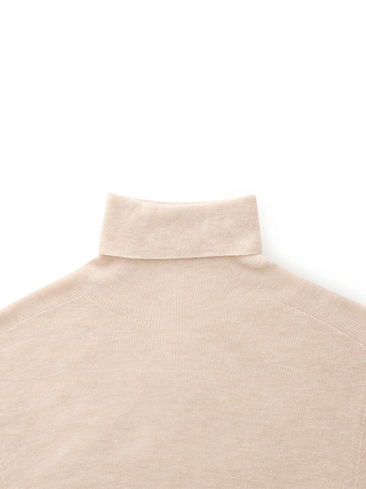 100% Wool Turtleneck Women Knit Top - Image 10
