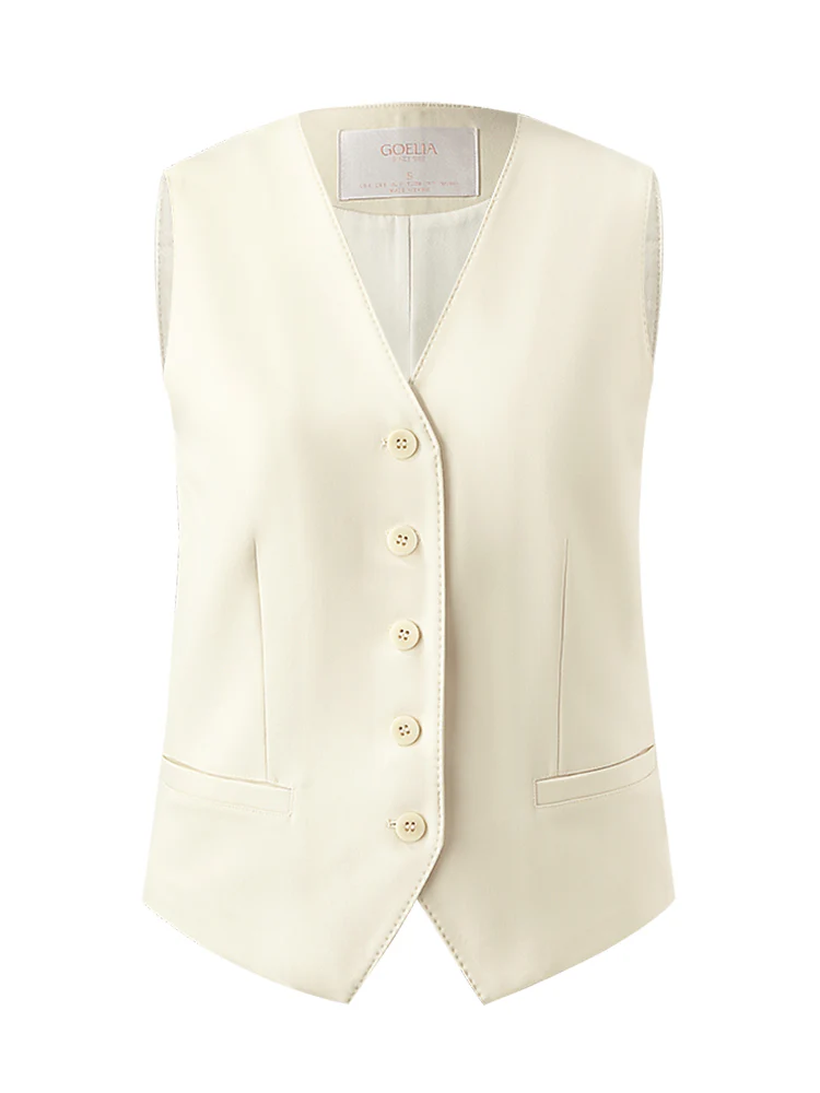 Worsted Wool Single-Breasted Women Vest - Image 8