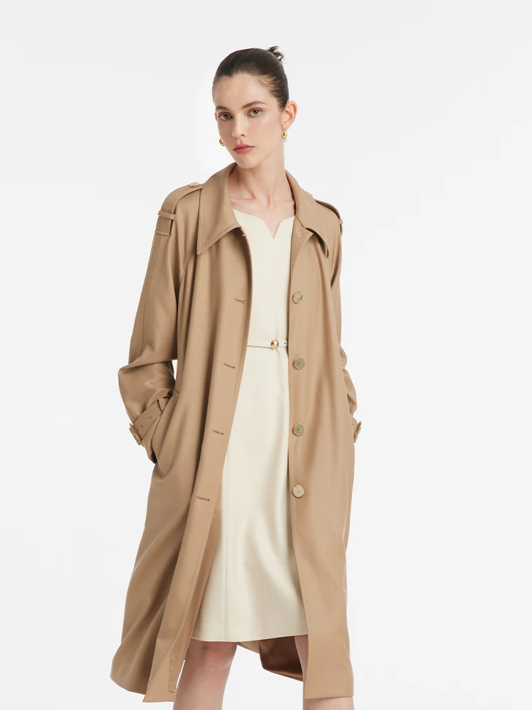 Worsted Wool Women Mini Vest Dress With Belt - Image 6