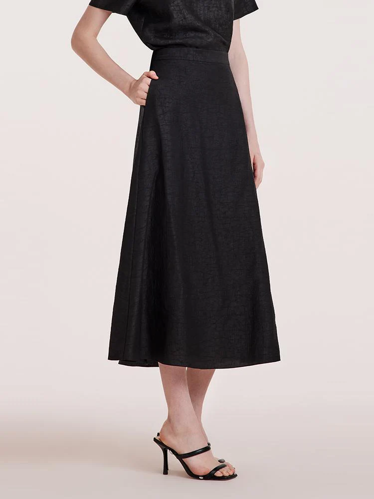 Xiang Yun Silk A-line Waisted Women Skirt - Image 3