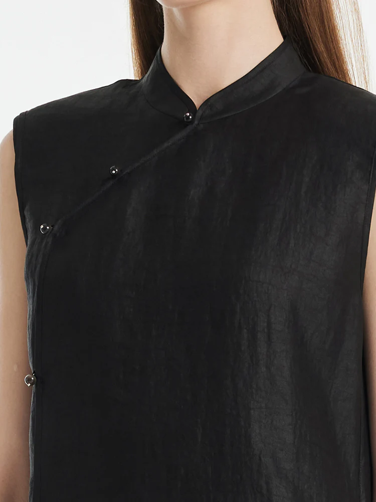Xiang Yun Silk Asymmetric Hem Women Qipao Mini Dress - Image 8