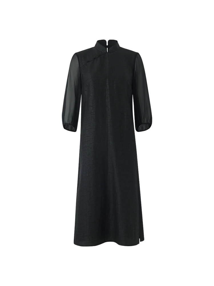 18 Momme Xiang Yun Silk Cheongsam Women Midi Qipao Dress - Image 8