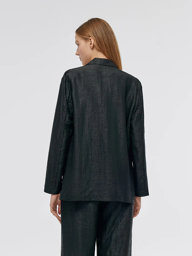 Xiang Yun Silk One-Button Unisex Blazer - Image 3