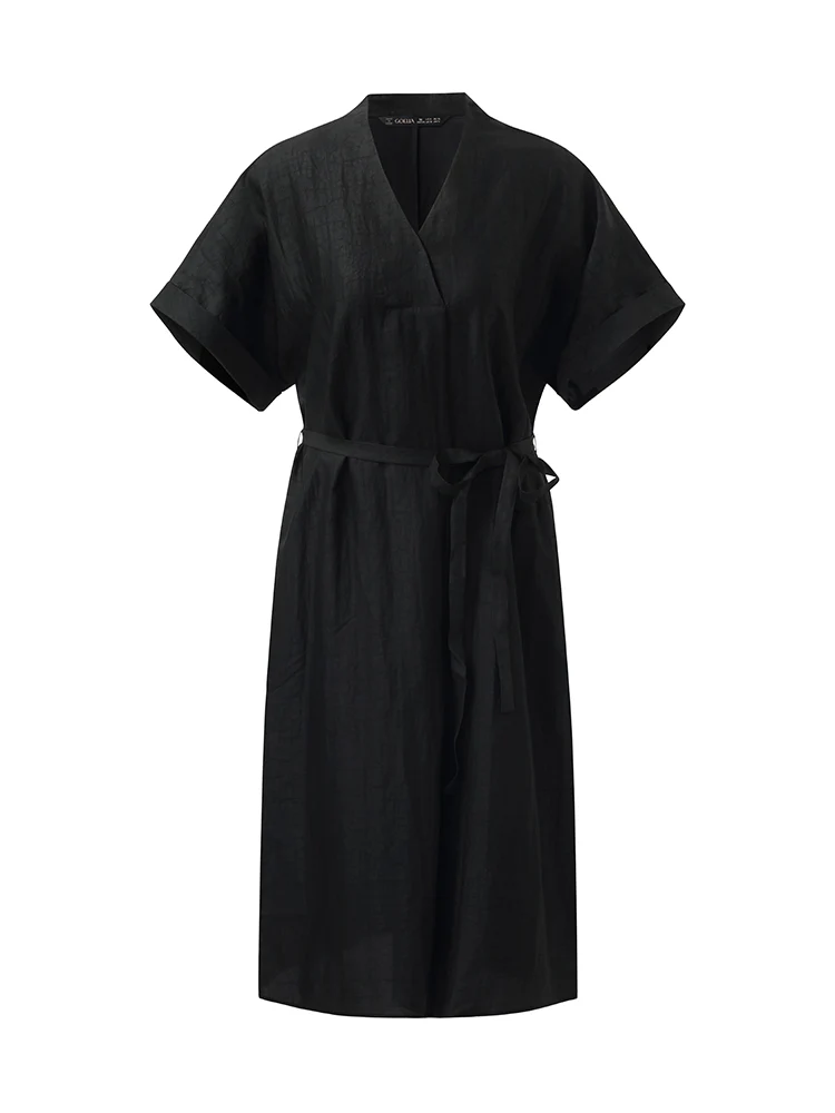 Xiang Yun Silk V-Neck Midi Dress - Image 10