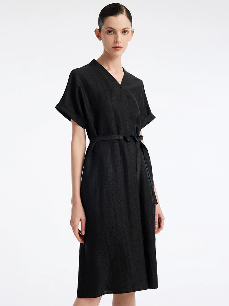 Xiang Yun Silk V-Neck Midi Dress - Image 4