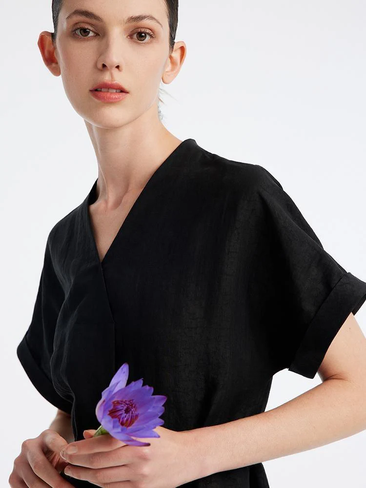 Xiang Yun Silk V-Neck Midi Dress - Image 5
