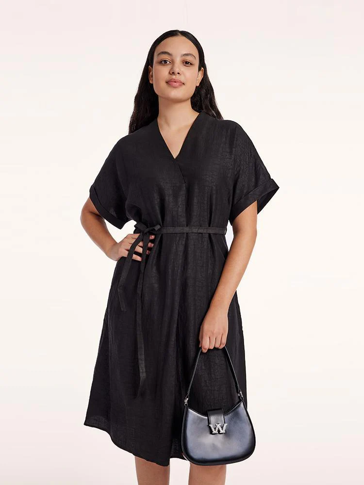 Xiang Yun Silk V-Neck Midi Dress - Image 6