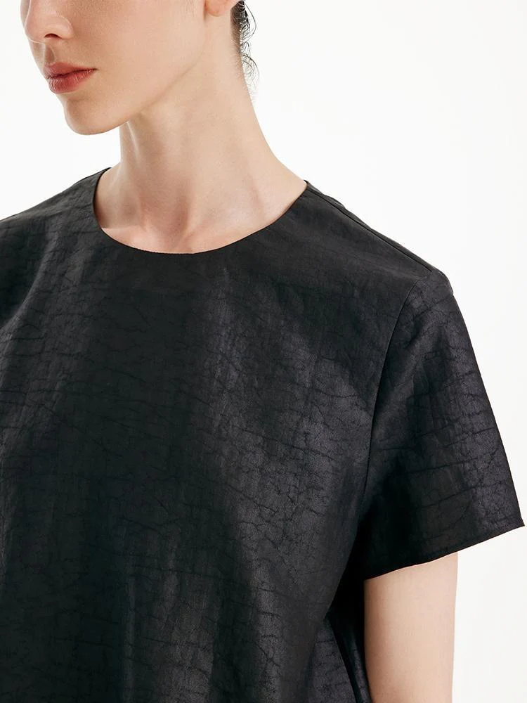 Xiang Yun Silk Short Sleeve Woven T-shirt - Image 6
