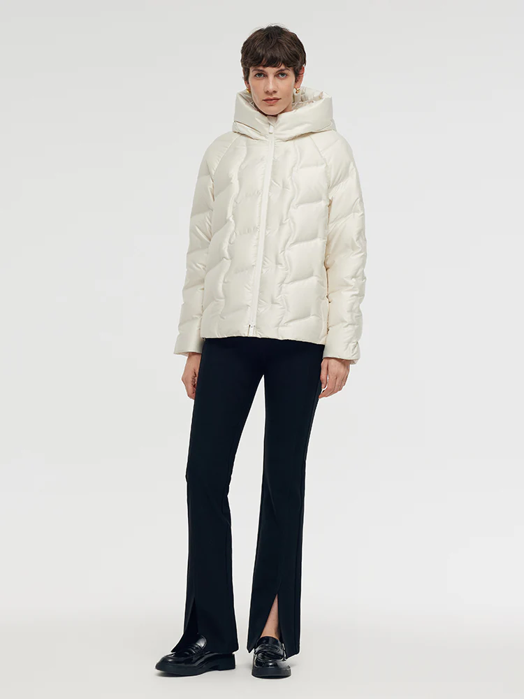 Zip-Up Hooded Goose Down Jacket - Image 3